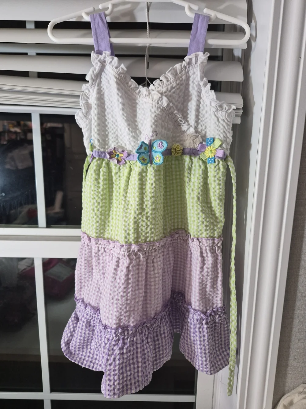 Youngland Lavender & White Girls Sundress